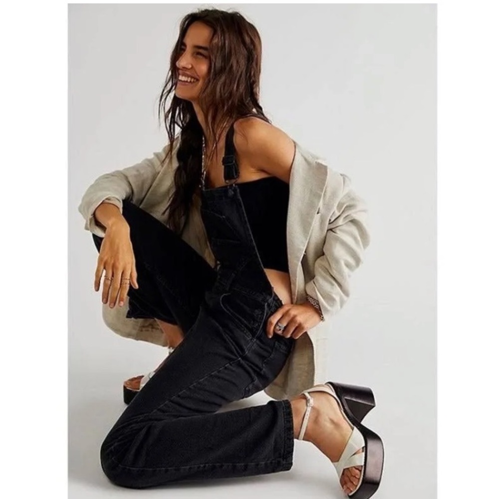 Free People We The Free Ziggy Denim Overalls Black